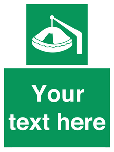 Custom sign Safe condition Davit-launched liferaft